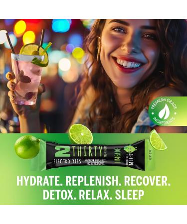 2THIRTY Hydration + Mixer DHM Alternative Electrolyte Powder Packets | Sugar Free Zero Calorie 5-in-1 Hydration & Recovery Drink with Vitamin B12 & Antioxidants | Limeade 6 Sticks Limeade 0.7 Ounce (Pack of 1) - Buy Online on GoSupps.com