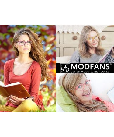 MODFANS 4 Pack Women's Reading Glasses 1.0 - Stylish Comfortable & High Quality Super Reading Aids in Mixed Colors - Buy Online on GoSupps.com