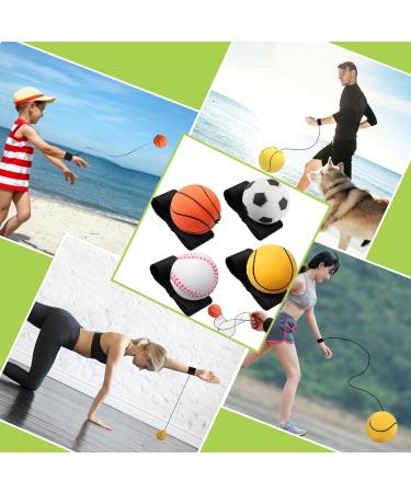 Chennan 4 Piece Wrist Rebound Balls - 6cm Sports Balls for Finger Relief | Ideal for Football Basketball Baseball & Tennis - Buy Online on GoSupps.com