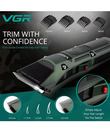 VGR Hair Clippers Men - Professional Barber Electric Beard Trimmer with Ceramic Blades - Turbo Boost - 300 Minutes Battery - Cordless Rechargeable Grooming Kit for Head Haircut - Buy Online on GoSupps.com