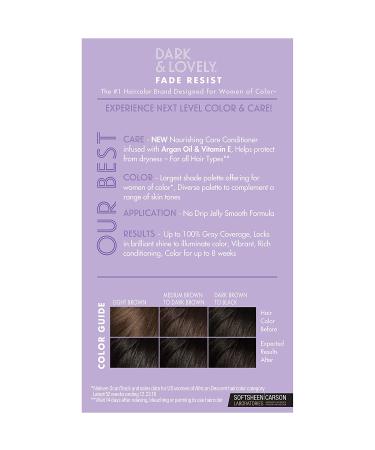 Dark and Lovely Fade Resist Jet Black Hair Color - Argan Oil & Vitamin E for Brilliant Shine - 100% Gray Coverage - 1 Count - Buy Online on GoSupps.com