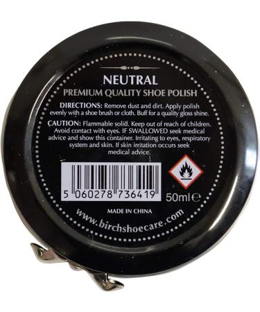 Charles Birch Premium Quality Shoe Polish 50ml High Pigment Cleans Protects Shines inc Carnauba Wax Lever Open Tin (Neutral) - Buy Online on GoSupps.com