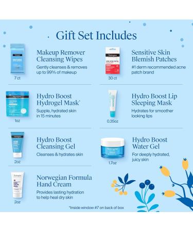 Neutrogena 7 Days of Skincare Set ($56.00 Value) Daily Skin Care Essentials Face Wash Facial Moisturizer Makeup Remover Wipes Pimple Patches & More 7 Full & Travel Size Toiletries 7 Days of Neutrogena- Giftset - Buy Online on GoSupps.com