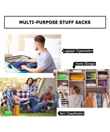BeeGreen Stuff Sacks 6 Pack - Lightweight Nylon Drawstring Bags for Camping, Travel, and Outdoor Activities - Buy Online on GoSupps.com