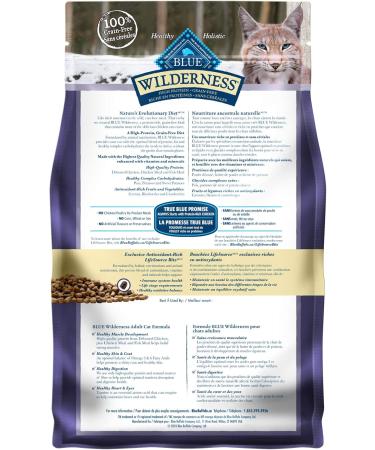 Blue Buffalo Wilderness High Protein Grain Free Natural Adult Dry Cat Food Chicken 2.7kg bag - Buy Online on GoSupps.com