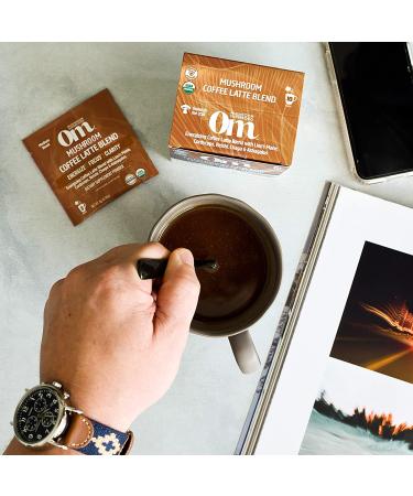 Om Mushrooms Coffee Latte Blend - 10 Packets (0.28 oz Each) | Mushroom Powered Energy Boost - Buy Online on GoSupps.com