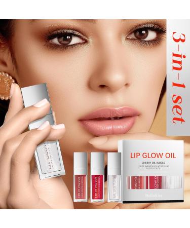 Set of 3 Lip Glow Oil | Hydrating Tinted Plumping Gloss | International Shipping - Buy Online on GoSupps.com