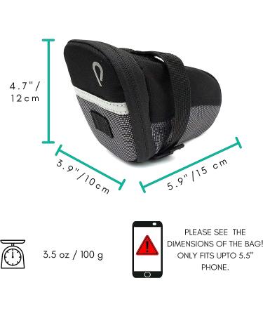 Vincita STASH Pack Alien Small Strap Fixing Bike Saddle Bag - Internal Mesh Pocket, Reflective Strip, LED Strap - Cycling Seat Bag for Bikes - Buy Online on GoSupps.com
