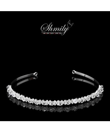 Shmily Handmade Crystal Rhinestone Wedding Tiara Headband | Bridal Jewelry Silver DH2006 - Buy Online on GoSupps.com