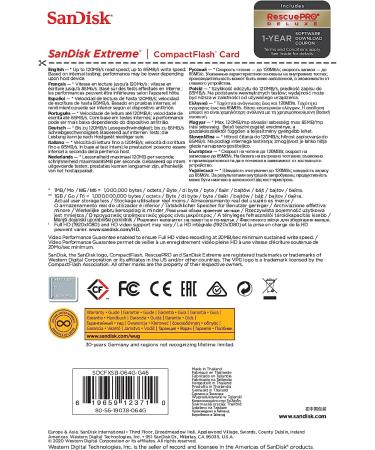 SanDisk 64GB Extreme CompactFlash Memory Card UDMA 7 - Up To 120MB/s Speed - SDCFXSB-064G-G46 - Buy Online on GoSupps.com