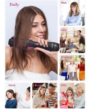 Warm Air Brush & Round Brush Styler - One-Step Hair Dryer & Volumizer | Ion Hot Air Comb for Effortless Styling - Black - Buy Online on GoSupps.com