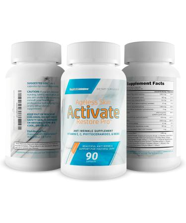 Ageless Skin Activate Restore Pro - Our Best Anti Aging Supplement - Ageless Brain & Body Reactivate Anti Aging Pills - Anti Ageing Re Activate Capsules - Anti Age Youth Reactivate Skin Supplement - Buy Online on GoSupps.com