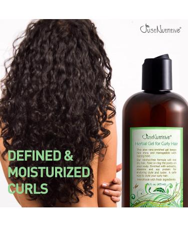 Just Nutritive Herbal Gel for Curly Hair 16 Oz | Frizz Control & Curl Definition - Buy Online on GoSupps.com