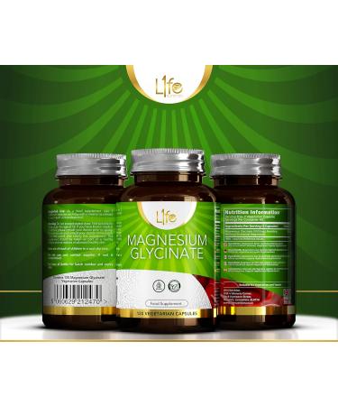 LN Magnesium Glycinate Capsule | 120 Vegan Magnesium Bisglycinate Supplements | 1250mg Providing 250mg Elemental Magnesium Per Dose | Non-GMO Gluten Free Allergen Free - Buy Online on GoSupps.com