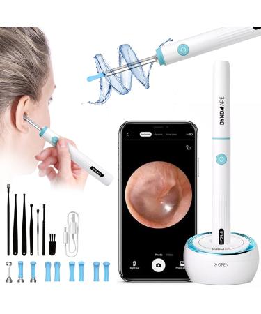 Ear Wax Removal Kit Camera 5MP 1080p FHD Ear Cleaner Ear Wax Remover with LED Lights & WiFi Otoscope Ear Camera - Set of 17 Ear Cleaner with Camera for iPhone iPad & Android Smart Phones (White)
