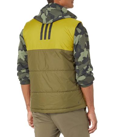 adidas Men's BSC 3 Stripes Insulated Vest X-Large - Pulse Olive/Focus Olive - Buy Online on GoSupps.com