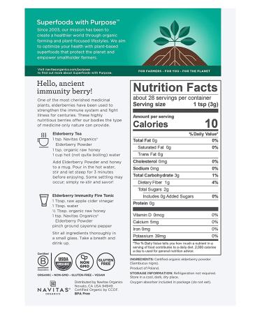 Buy Navitas Organics Organic Elderberry Powder 3 oz - Superfood Boost for Health - Buy Online on GoSupps.com