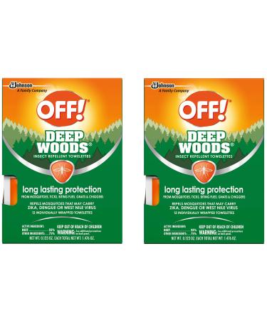 OFF! Deep Woods Insect Repellent Towelettes (12 Count, Pack of 2) 12 Count (Pack of 2)