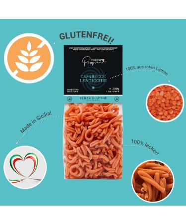 Nonna Pippina Casarecce Gluten-Free Pasta | 3 x 500g | Vegan Red-Linen Lentil Pasta | Traditional Bronze-Dried Quality - Buy Online on GoSupps.com