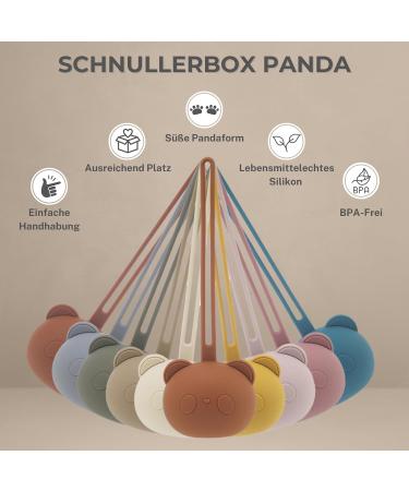 Caja Schnullerbox Silicone | BPA-Free Pacifier Storage | Panda Design | Safe & High-Quality Baby Accessories for Toddlers & Babies - Buy Online on GoSupps.com