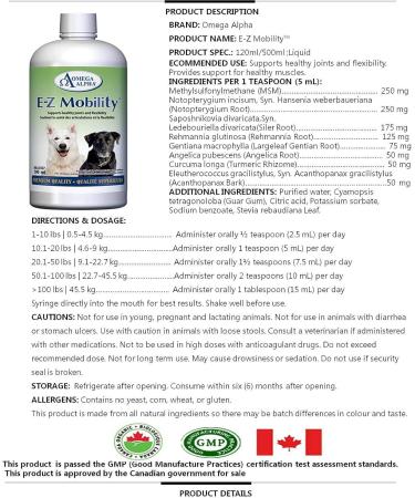 Omega Alpha E-Z Mobility 500ml - Enhance Joint Health & Mobility | Fast International Shipping - Buy Online on GoSupps.com
