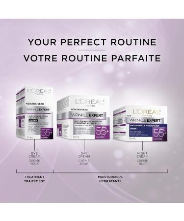 L'Oreal Paris Anti-Aging Face Cream 55+ Night Skincare Wrinkle Expert With Calcium to Reduce the Look of Wrinkles 50mL - Buy Online on GoSupps.com