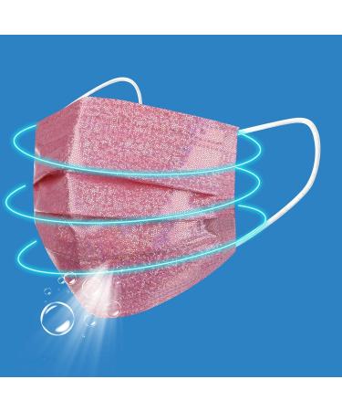 50pc Stylish Bronzing Reflective 3 Ply Disposable_Face_Mask for Men Women Use - Buy Online on GoSupps.com