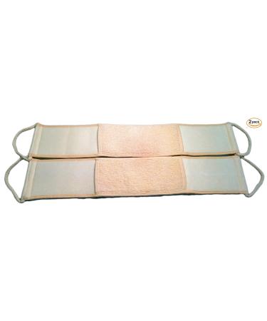 2Pack Natural Linen Exfoliating Spa Back Scrubber for Shower for Men and Women Deep Clean & Invigorate Your Skin