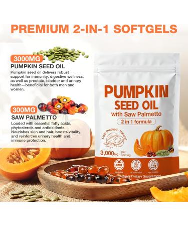 MaxHemp Pumpkin Seed Oil with Saw Palmetto Capsules 300 Softgels - 3000mg Max Strength Cold-Pressed Supports Hair Urinary Bladder & Prostate Health Boosts Immunity Non-GMO - Buy Online on GoSupps.com