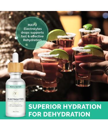 MAYU Electrolyte Water Drops - Fast Absorption Sugar-Free Mineral Mix for Water - 100% Pure Electrolytes Dehydration Solution - 30 ml - Buy Online on GoSupps.com