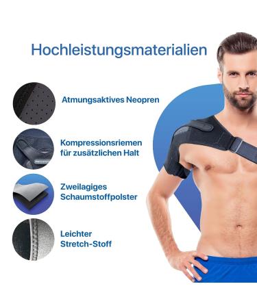 Sports Laboratory Shoulder Bandage - Adjustable Cold & Warm Compress for Shoulder Pain Relief Rotator Cuff Support - Unisex Medium (63-89cm) - Buy Online on GoSupps.com