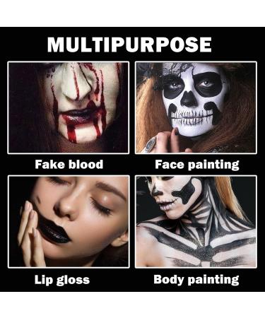 4PCS Liquid Lipstick Makeup Kit - Black Blue White Fake Blood for Halloween | Smudge-Proof & Long-Lasting Lip Gloss for Adults | Goth Makeup Set A - Buy Online on GoSupps.com