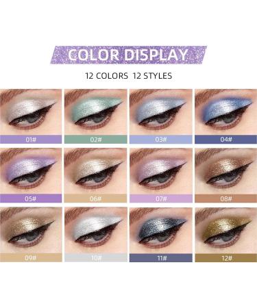 12 Colors Liquid Eyeshadow | Long Lasting Shimmer Eyeshadow Makeup Set - Sparkling Eye Shadow Makeup Kit Perfect for Every Woman and Girl Uwariloy 12pcs - Buy Online on GoSupps.com