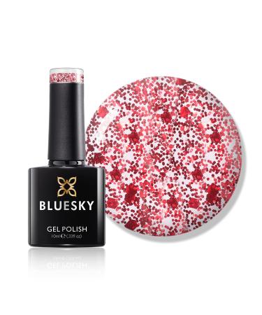 Bluesky Gel Nail Polish Red Million S11N Dark Red Glitter Long Lasting Chip Resistant 10 ml (Requires Drying Under UV LED Lamp)