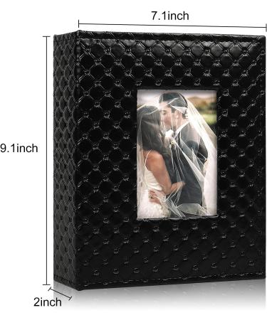 RECUTMS 4x6 Photo Album | Holds 200 Photos | Button Grainy Leather | Small Commemorative Photo Book | Valentine's Day Gift | Wedding, Birthday | Black 200 Pocket Album - Buy Online on GoSupps.com