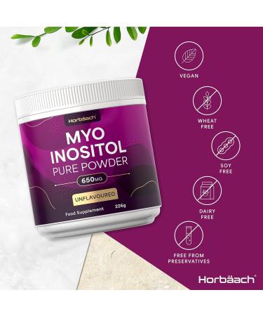 Inositol Powder 650mg | Pure Myo-Inositol Supplement for PCOS Support | Vitamin B8 | 226g | Vegan & Unflavoured by Horbaach - Buy Online on GoSupps.com