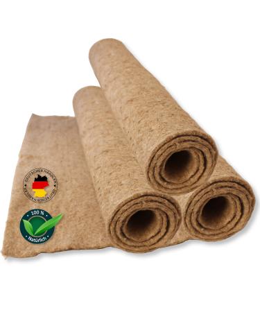 Tamy rodent mats made of 100% hemp 100 x 50cm I premium bait carpet as dust -free cage floor pool for rabbits sealight small animals - natural hemp mat for rodents (3 pieces)