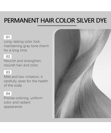  Generisch 2024 Natural Silver Gray Hair Colouring Cream for grey hair silver grey natural colouring cream unisex for all hair types 100 ml - Buy Online on GoSupps.com