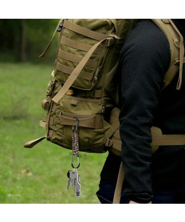 Braveshine Carabiner Paracord Keychain - Durable Hook & Band for Kids Men & Women - Camouflage & Orange Options - Buy Online on GoSupps.com