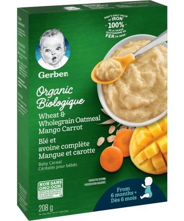 GERBER Organic Wheat & Wholegrain Oat Mango Carrot Baby Cereal - Buy Online on GoSupps.com