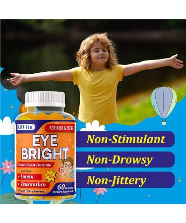ROVita Lutein Zeaxanthin Gummies for Kids & Teens Eye Nutrient Gummies with 10mg Lutein & 2mg Zeaxanthin Vegan Non-GMO Mango Flavor 60 Gummies - Buy Online on GoSupps.com