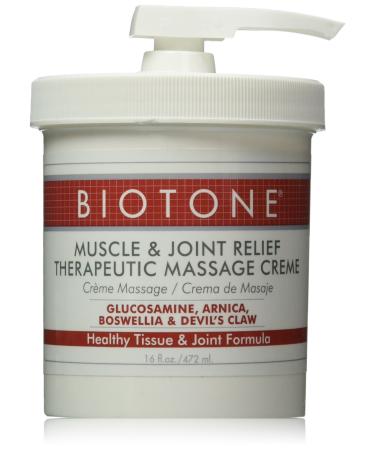 Biotone Biotone Muscle and Joint Relief Therapeutic Products Massage Creme, 16 Ounce