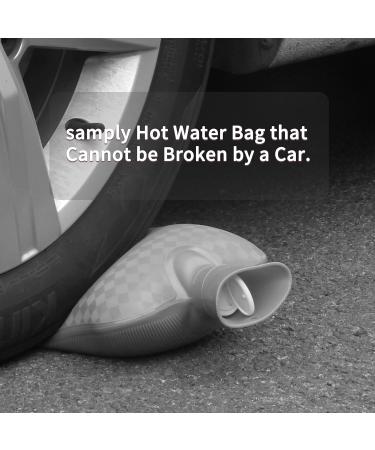 Samply 2L Hot Water Bottle with Soft Cover for Neck and Shoulder Pain Relief - Hot/Cold Therapies | Hand Feet Warmer - Grey - Buy Online on GoSupps.com