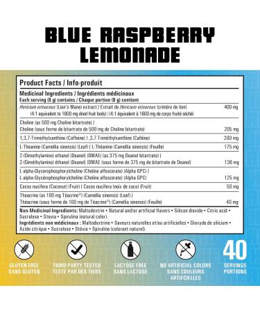 Revolution Nutrition Uprising Player Lion's Mane L-Theanine Caffeine 320g 40 Servings Blue Raspberry Lemonade Blue Raspberry Lemonade 320g - Buy Online on GoSupps.com