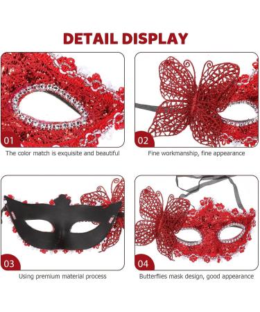 STOBAZA 2-Piece Lace Butterfly Masquerade Ball Masks for Women - Elegant Eye Masks for Parties & Events - Buy Online on GoSupps.com