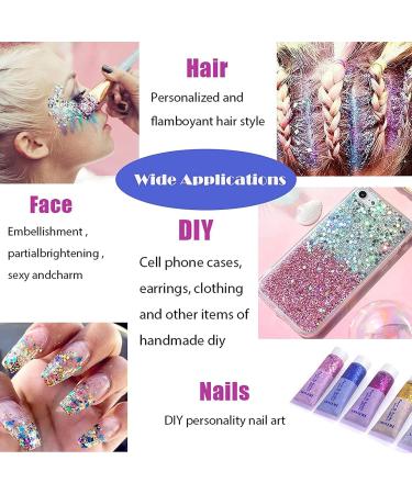 Mermaid Sequins Body Glitter Gel - 50ml (2PCS Silver) | Chunky Glitter for Face, Hair, and Nails - Perfect for Christmas Parties and Festivals - Buy Online on GoSupps.com