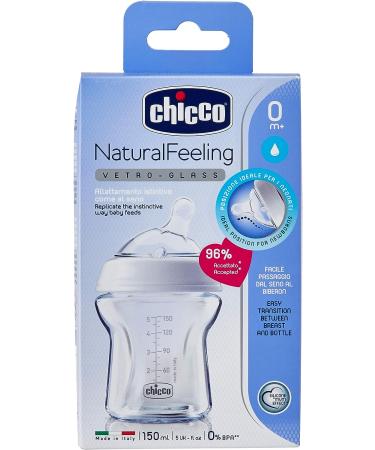 Chicco Natural Feeling Glass Bottle 150ml - 0Mesi | Buy Online - Buy Online on GoSupps.com
