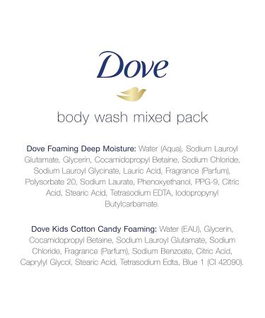 Dove Foaming Body Wash Bundle - Deep Moisture and Cotton Candy Scent - 13.5 Fl Oz (Pack of 4) - Buy Online on GoSupps.com