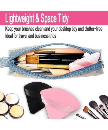 Large Travel Makeup Brush Holder with Zippered Design | Quick-Dry & Washable | Organzier Bag with Soft Powder Puff Sponge | Travel Case for Face Brushes - Buy Online on GoSupps.com