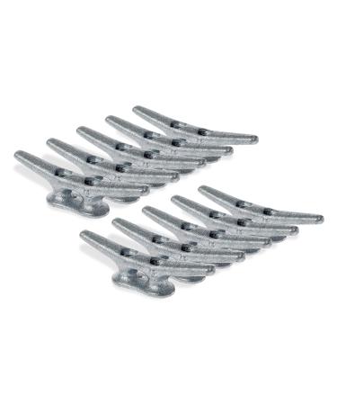 ZUJARA 4 inch Dock Cleats 10-Pack Galvanized Iron Boat Cleat for Marine or Decorative Applications
